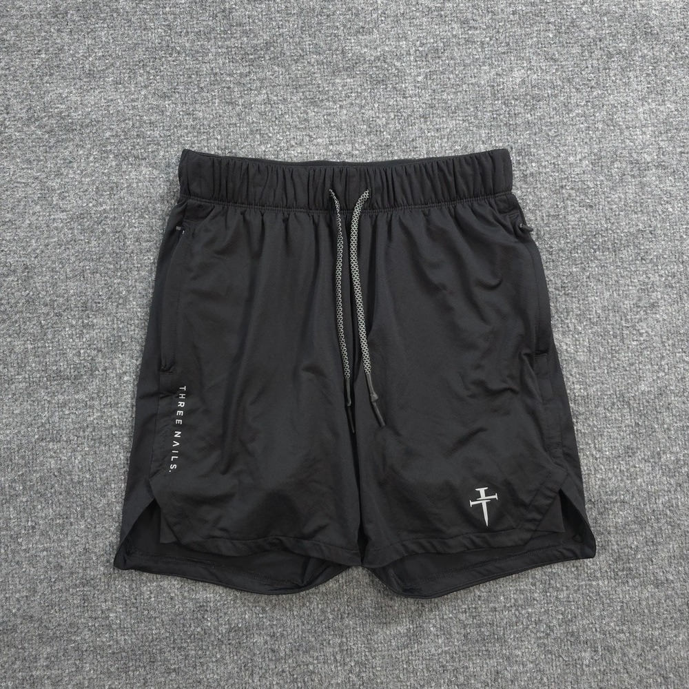 Three Nails Shorts Mens S Black Pro-Tech 2.0 Liner Performance Running Gym Train